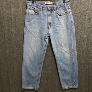 Vintage Levis 550 Jeans Men 34x30 Relaxed Fit Straight Light Blue Wash Denim Y2K